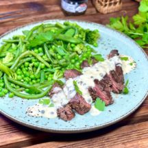 Boeuf sauce roquefort avec accompagnement ig bas