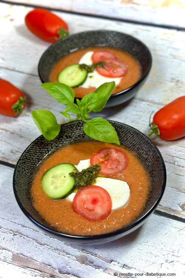 gaspacho tomate mozzarella