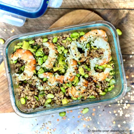 Salade gourmande céréales et crevettes (batch cooking)