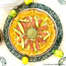 Saumon Gravlax au Carpaccio de Courgette