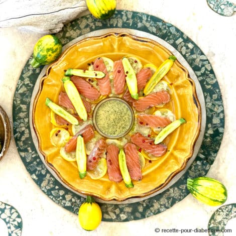 Saumon Gravlax au Carpaccio de Courgette