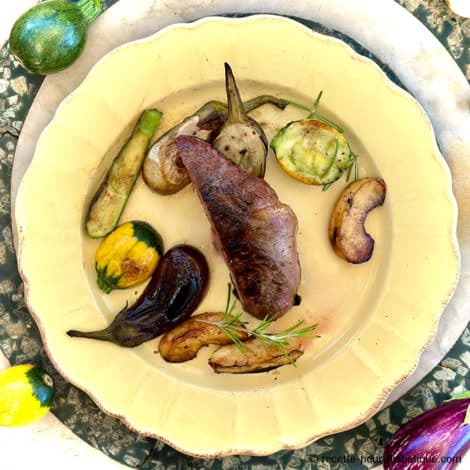 Magret de Canard Pommes Légumes à la plancha