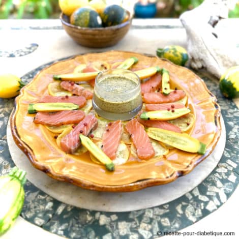 Saumon Gravlax au Carpaccio de Courgette