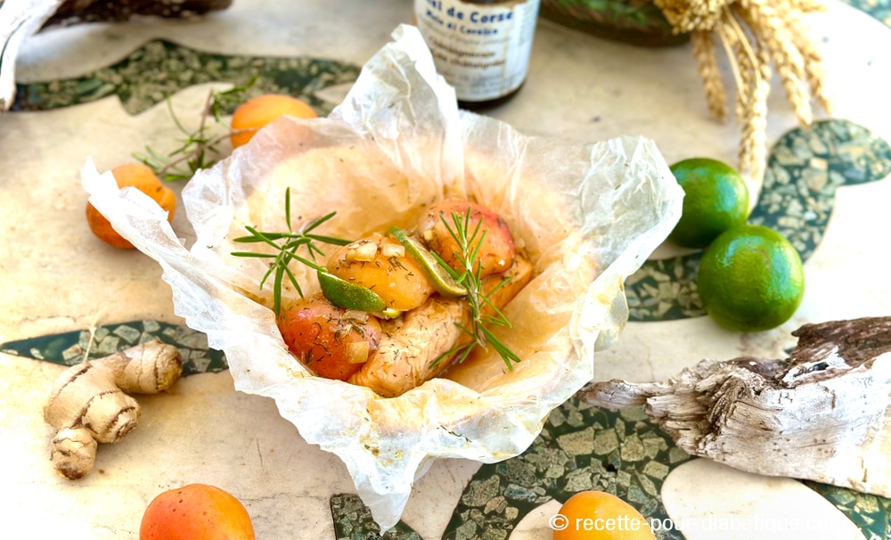 Papillote de saumon aux abricots !