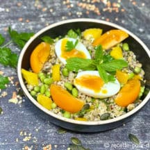 Bowl IG bas sarrasin quinoa lentilles & œuf coulant