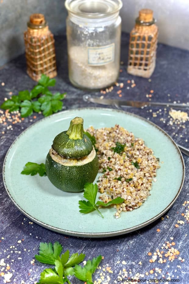 Courgettes Rondes Farcies au Porc et Son d'Avoine