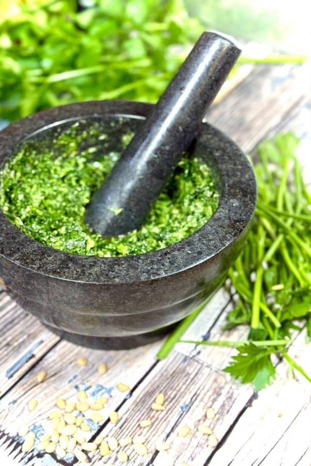 pesto aux tiges de persil