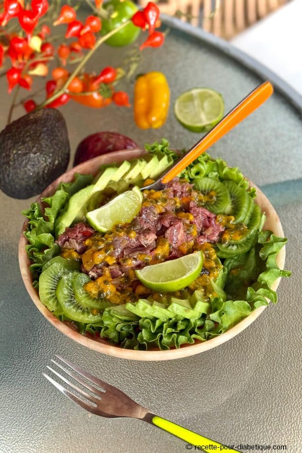Ceviche de Boeuf fruits de la passion