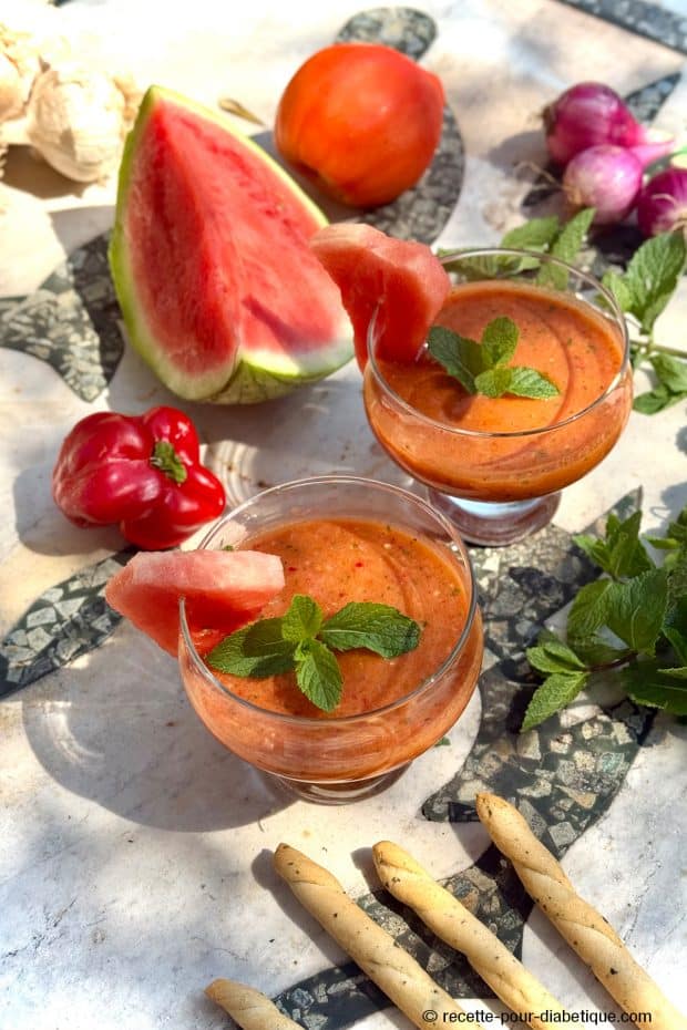 gaspacho pastèque-tomate