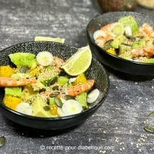 bowl avocat mangue crevette