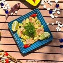 Ceviche de saumon, avocat et mangue