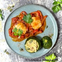 Morue piperade et courgettes