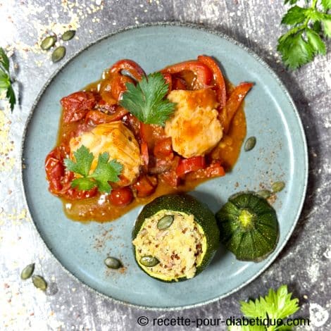 Morue piperade et courgettes