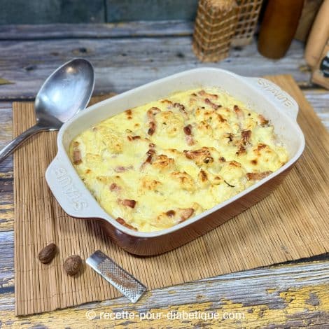 gratin de chou-fleur aux lardons bechamel ig bas