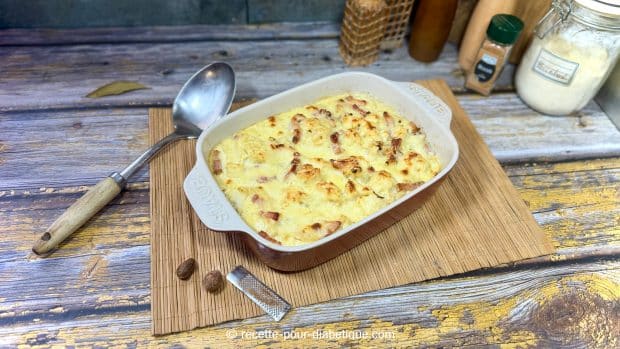 gratin de chou-fleur aux lardons bechamel ig bas