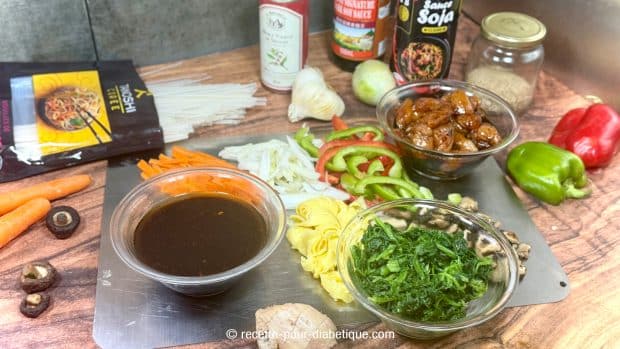 Japchae maison ingrédients