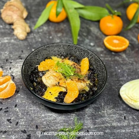 Risotto noir aux siant-jacques