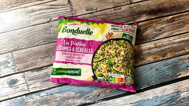 Accompagnement pour quenelle sauce Nantua sans riz, poêlée de brocolis, courgettes, lentilles et orge à index glycémique modéré