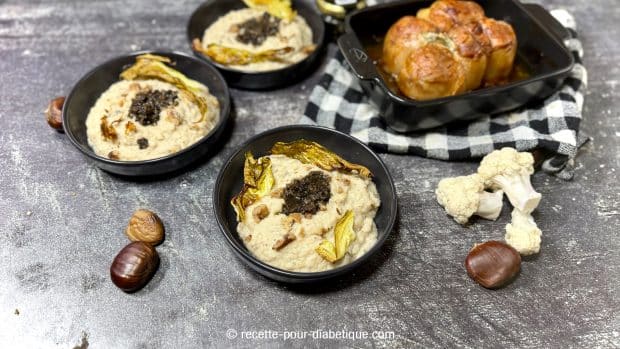 Purée de Noël au chou fleur - marron et truffes