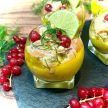 verrines mangue & tartare de saumon