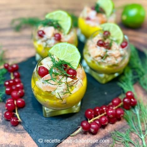 Découvrez comment préparer des verrines mangue & tartare de saumon