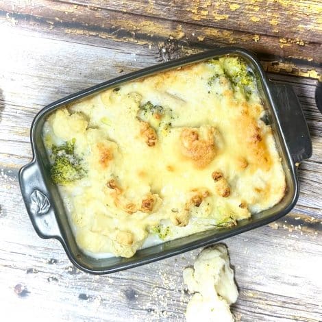 gratin chou-fleur, brocoli et cabillaud