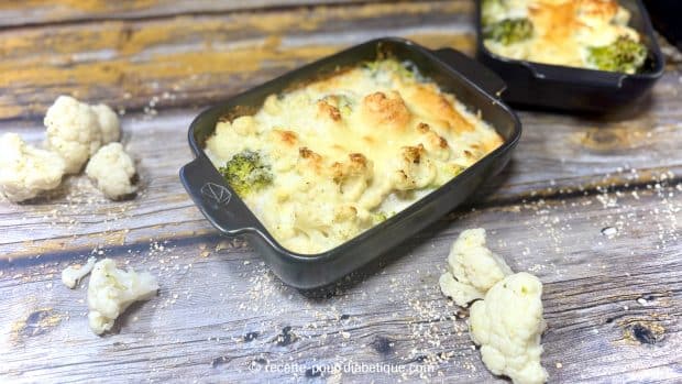 gratin ig bas de chou-fleur, brocoli et cabillaud