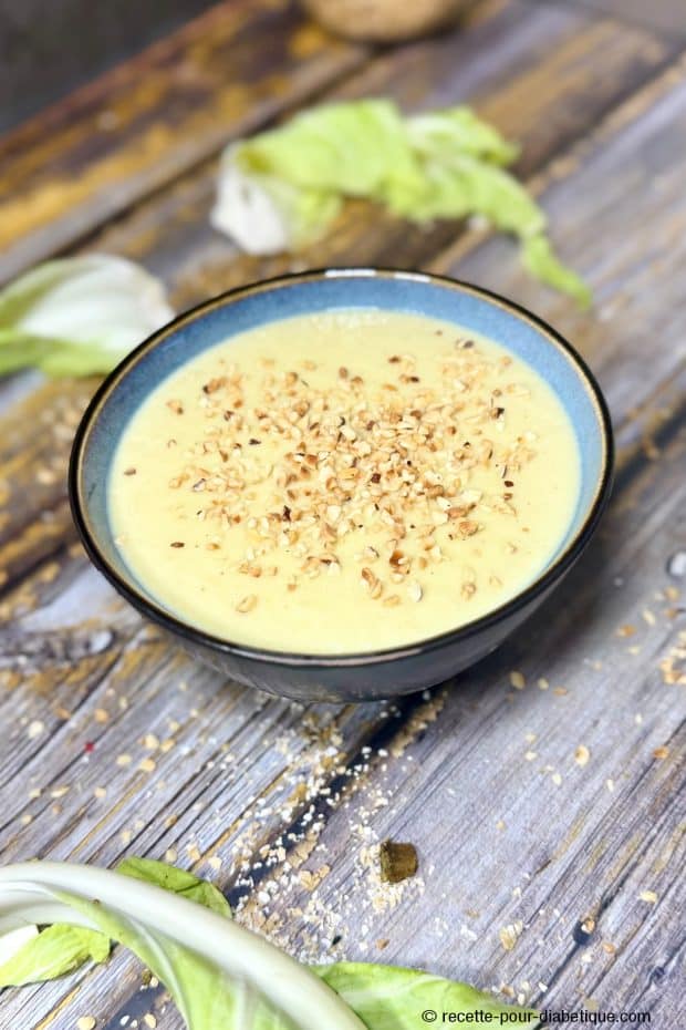 Velouté anti-gaspi feuilles & troncs de chou-fleur + brocoli