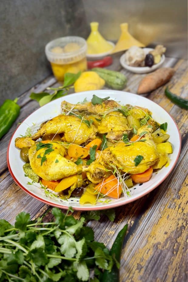 tajine de poulet au citrons confits