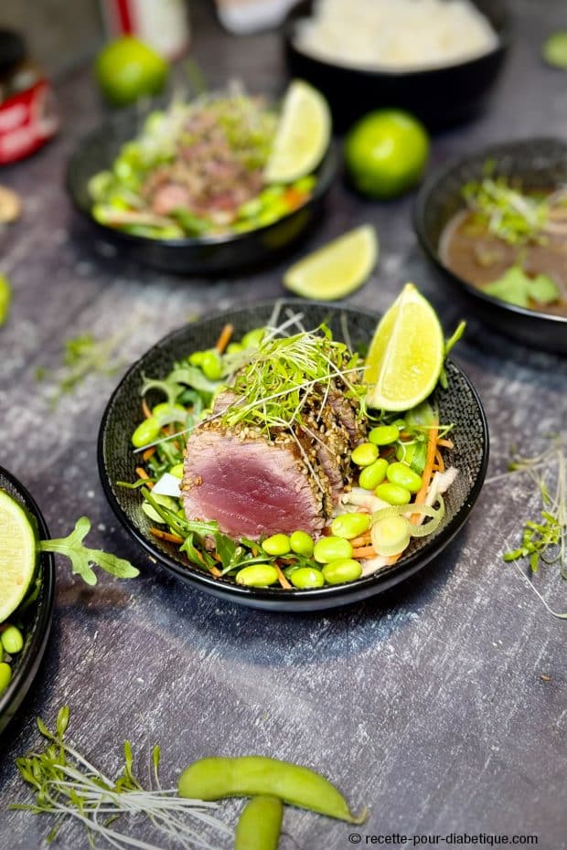 Tataki de thon salade croquante