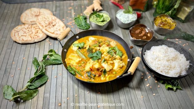 Curry de poisson aux épinards