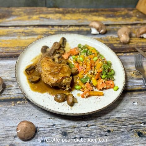 Cuisses de lapin aux champignons bruns
