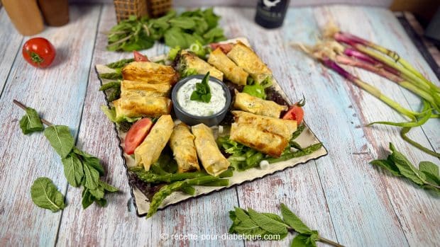 bricks au thon frais, feta, menthe