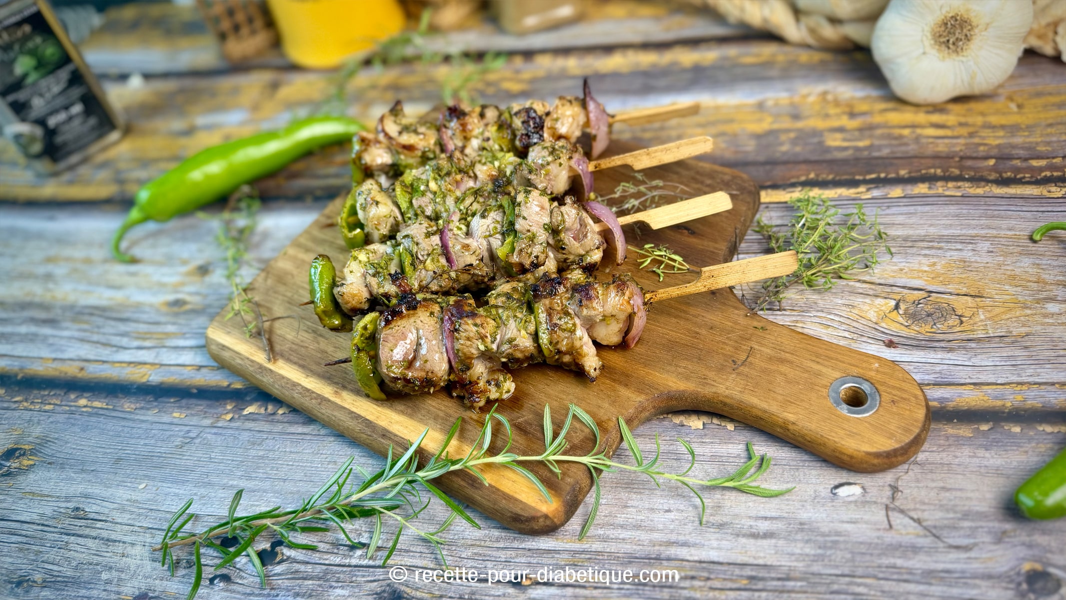 Brochettes d’agneau marinées à la coriandre