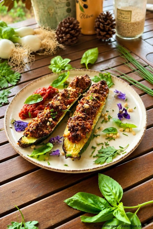 courgettes farcies au airfryer provençales