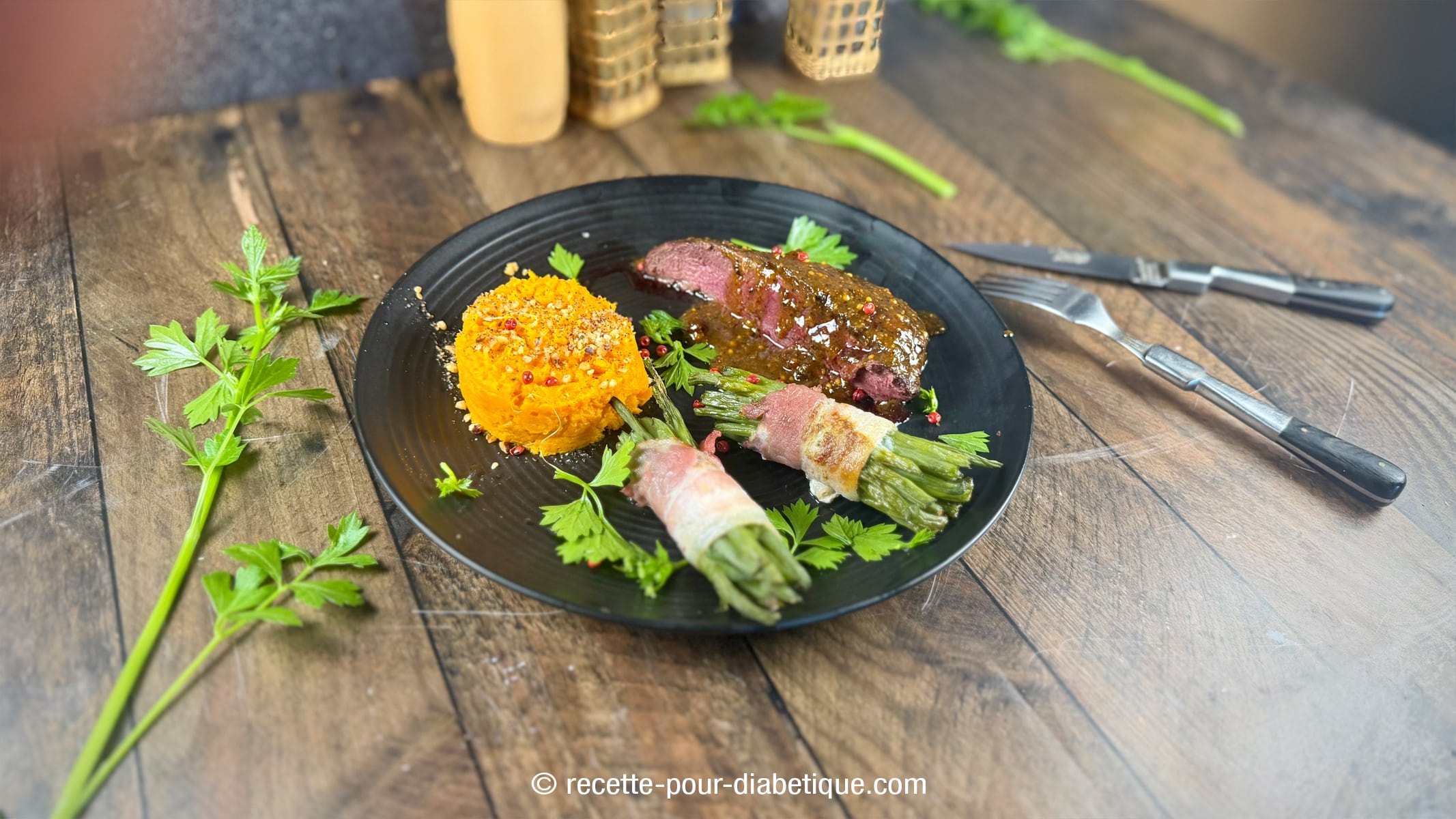 Magret de canard à la moutarde à l’ancienne et miel d’acacia