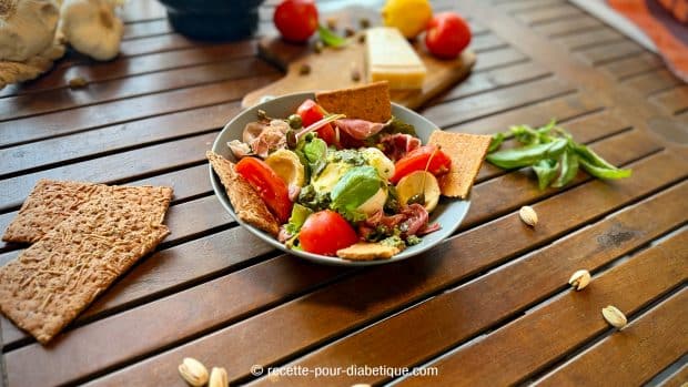 Salade italienne à la Burrata, Jambon de Parme